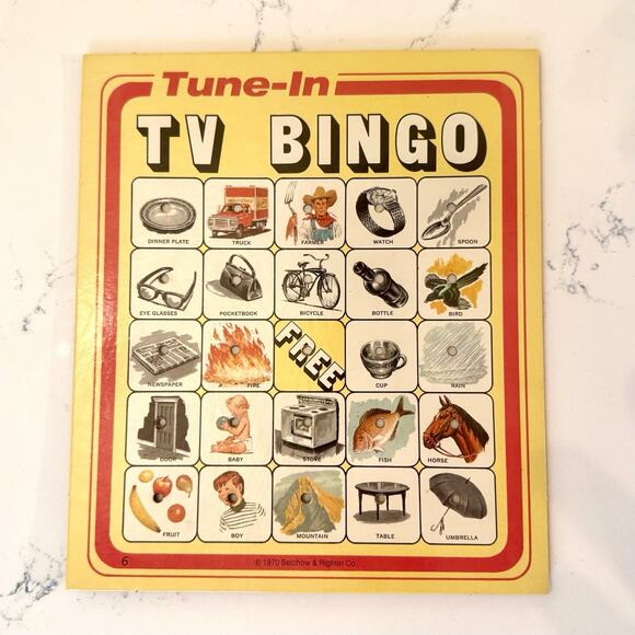 Vintage 1970 Tune-In TV Bingo Board Game — Selchow & Righter Complete Classic - Picture 9 of 16